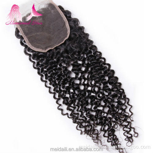 Hot sale high quality virgin malaysian hair weave natural raw kinky curly hair 3 bundles with 4*4 lace closure